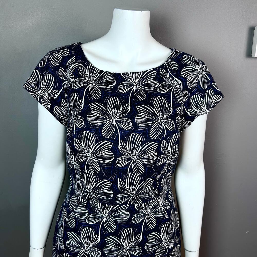 J.Crew dress large floral printed basket weave sheath NWT Hawaiian office cotton - Picture 3 of 11